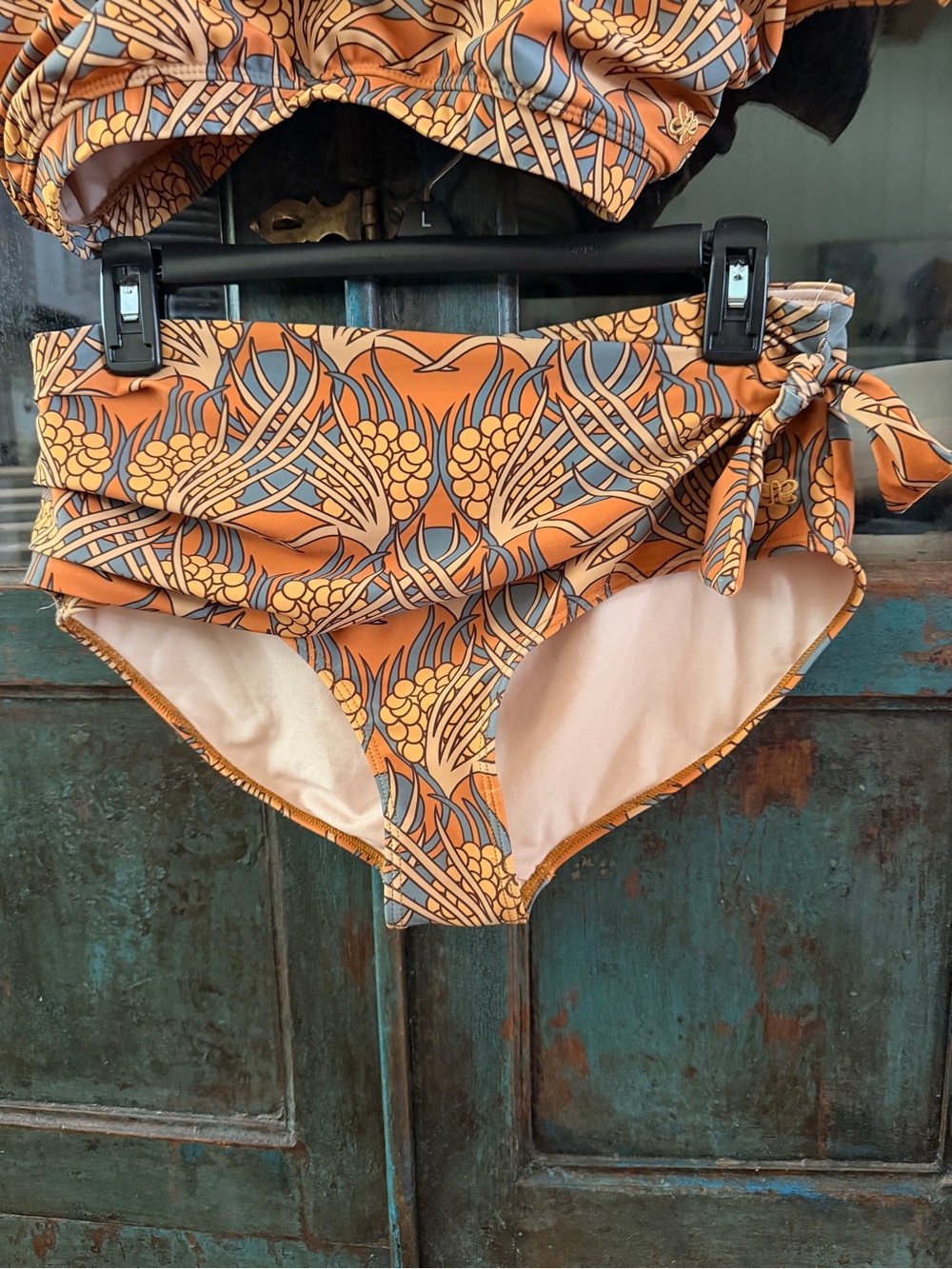 High-Waist Tie-Side Bikini Bottom in Unique Print